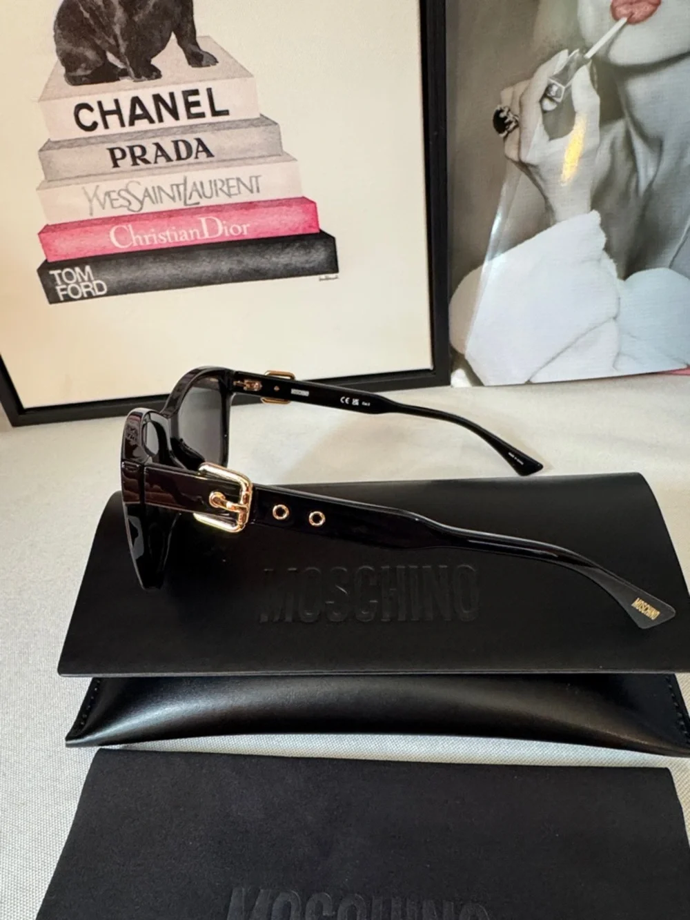 Moschino Black Sunglasses with Black Lenses